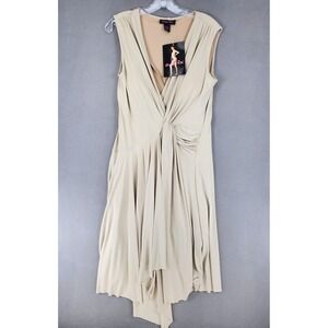 Shape FX Sleeveless Maxi Dress Lycra Knit Beige Size Large Slimming Elegant Midi